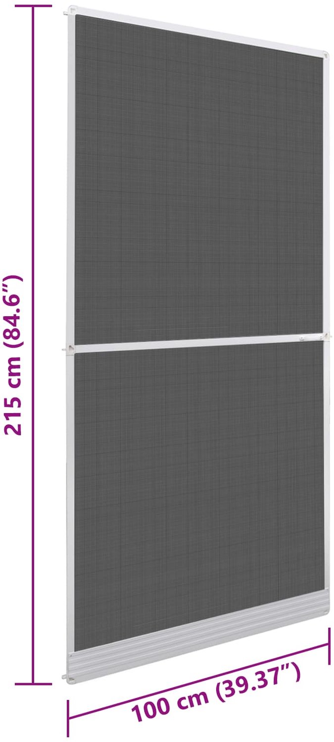 vidaXL - Scharnierend - Insectenscreen - Wit - en - Zwart - 100 - x - 215 - cm — afbeelding 2