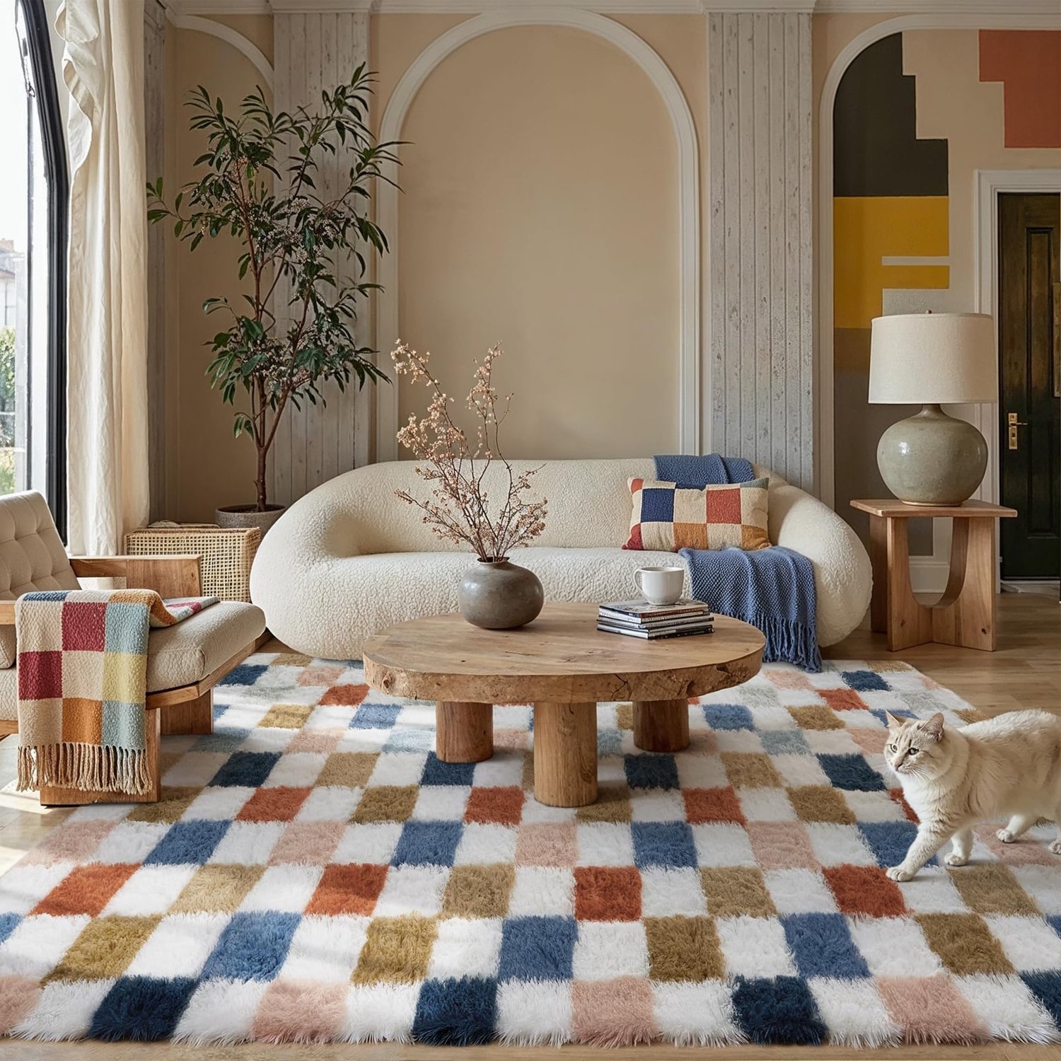 Vloerkleed - Hoogpolig - Multicolor - 160 x 230 cm