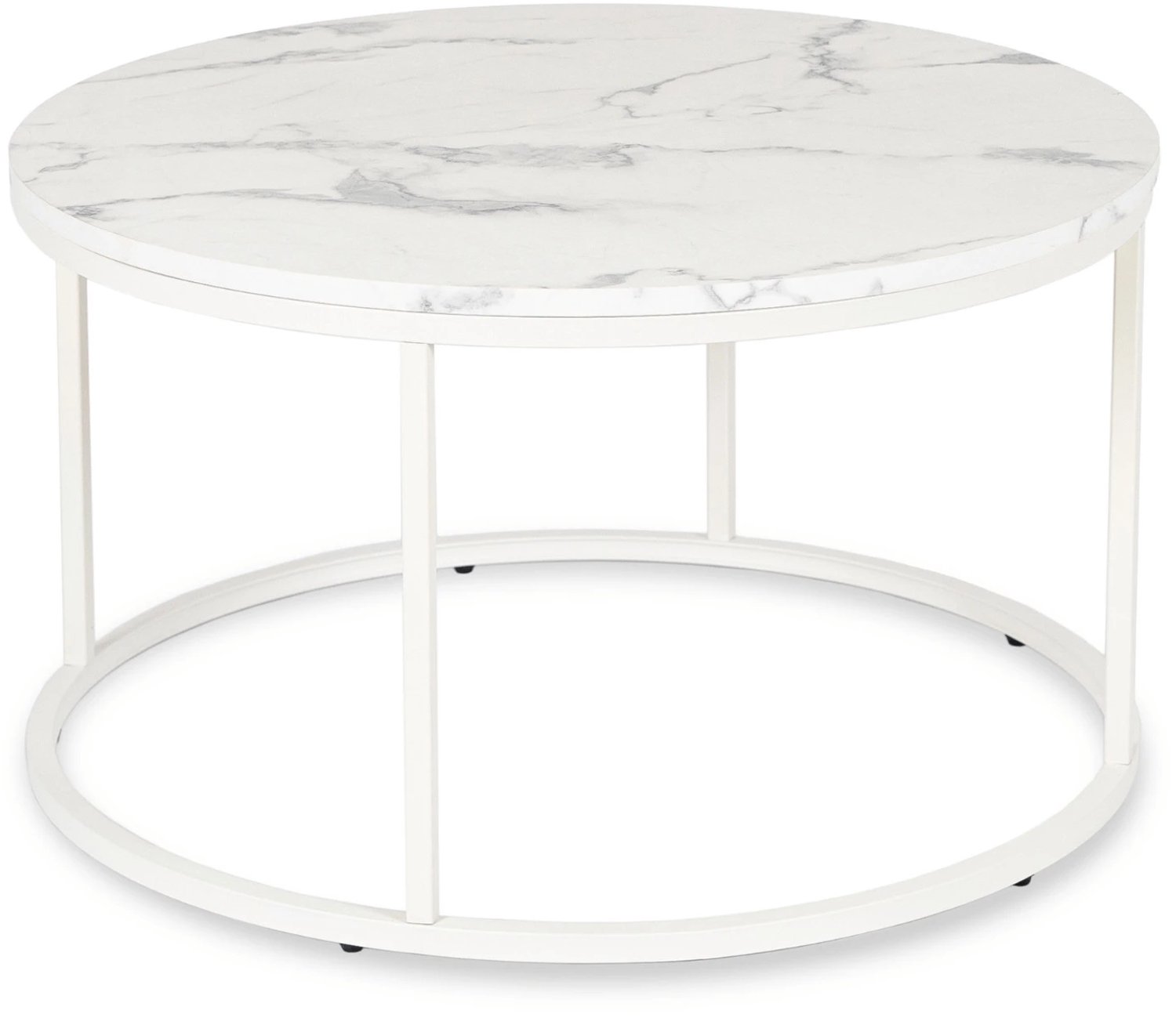 Mebel Elite Agnes Max - Salontafel - Rond - Wit marmerlook - 80 cm