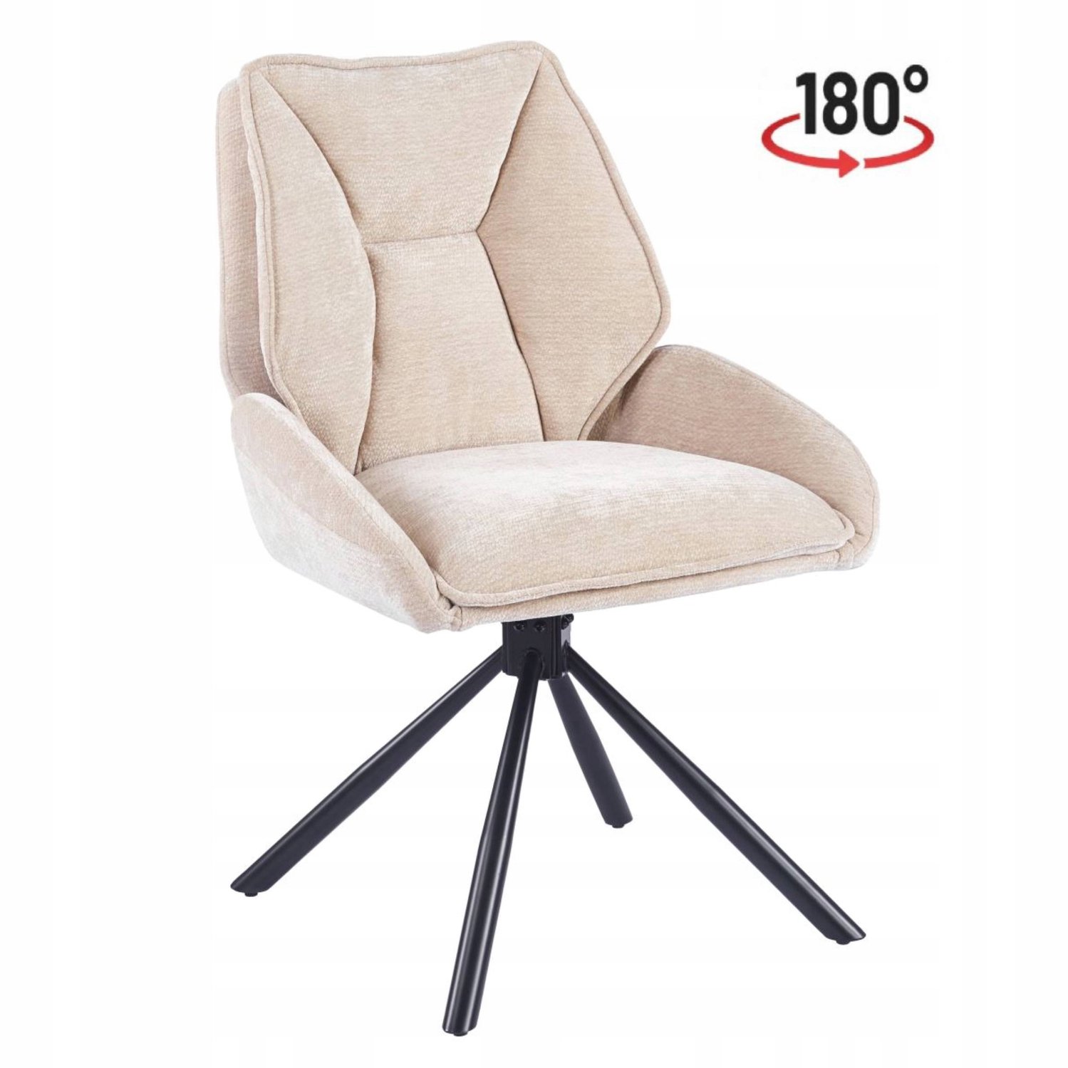 Furnitex K41-FX - Eetkamerstoel - Beige - 180° draaibaar - Automatische terugkeer