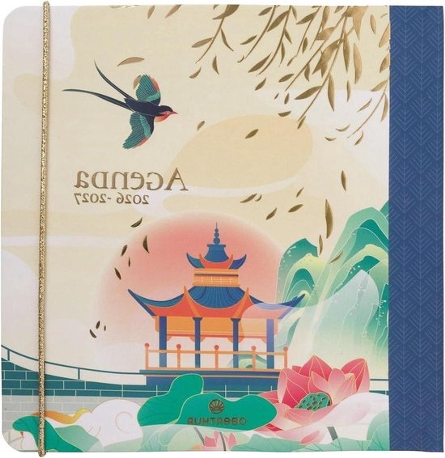 Weekkalender Sakura - Planner voor afspraken - Afspraken overzichtelijk plannen - Harde omslag - 16 x 16 cm - Blauw