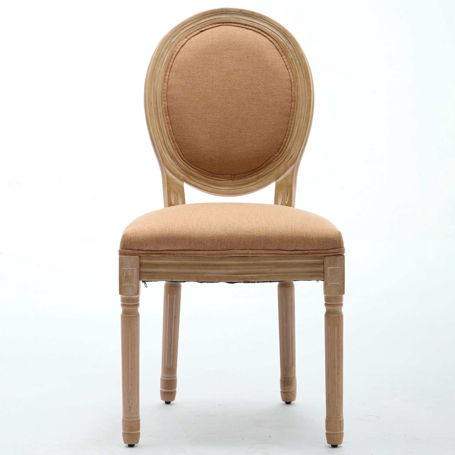 SONNENH Eetkamerstoelen set van 2 - Stoffen bekleding en massief houten frame - Franse stijl - Beige / Bruin Beige | Bruin