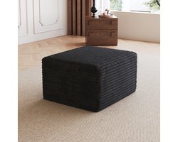 CHICFURN Hocker - Zonder montage - Gestoffeerd - Zwart