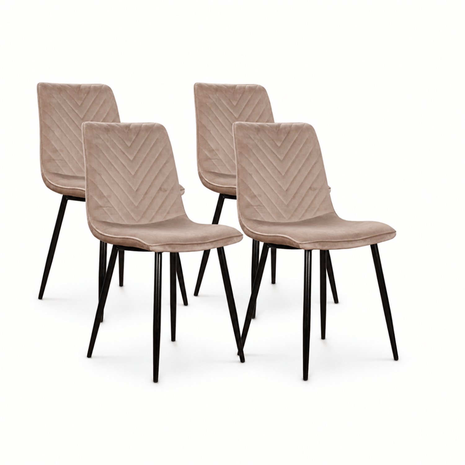 DS4U - - Gaby eetkamerstoel - Set van 4 - Champagne - Velvet