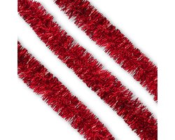 LUQ – Tinsel Kerstslinger Rood – Lametta Slinger – Christmas Garland – Kerstboomversiering – Kerstboom Hangdecoratie