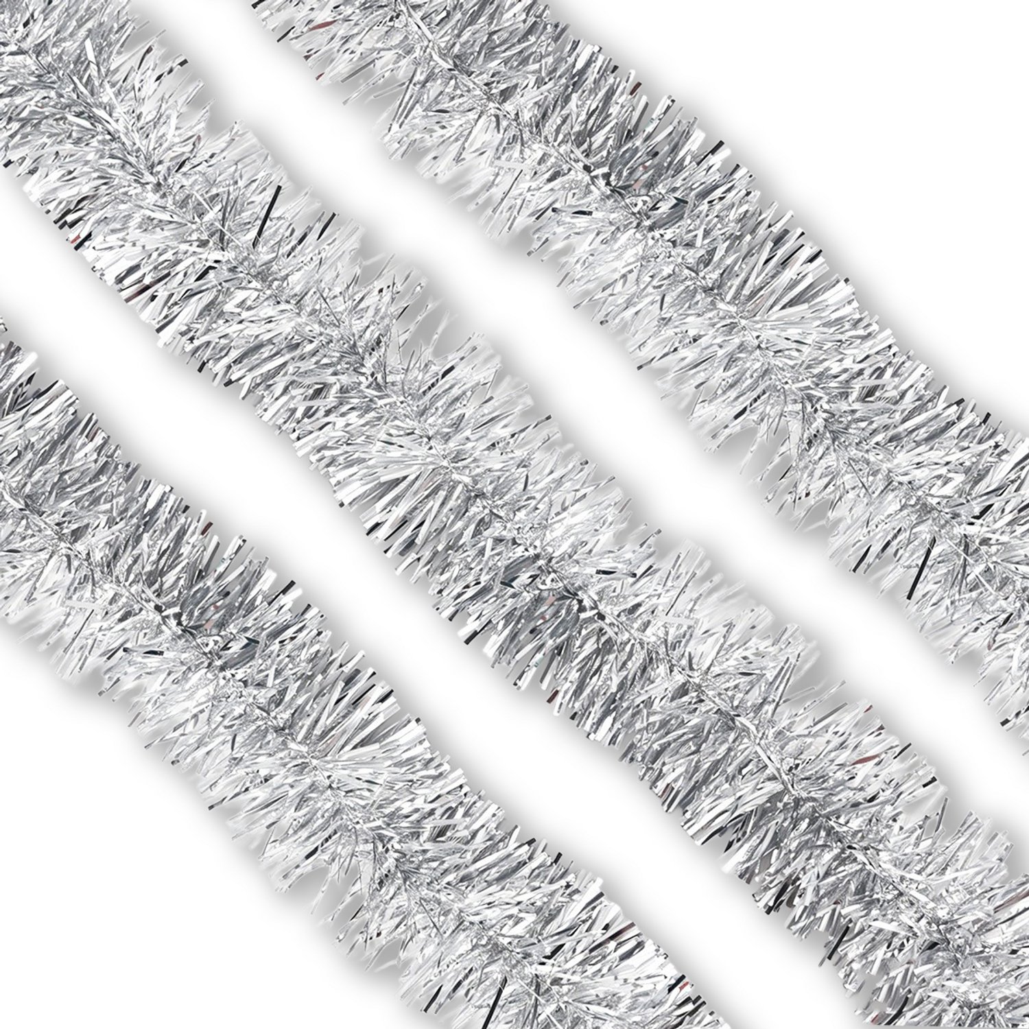 LUQ – Tinsel Kerstslinger Zilver – Lametta Slinger – Christmas Garland – Kerstboomversiering – Kerstboom Hangdecoratie
