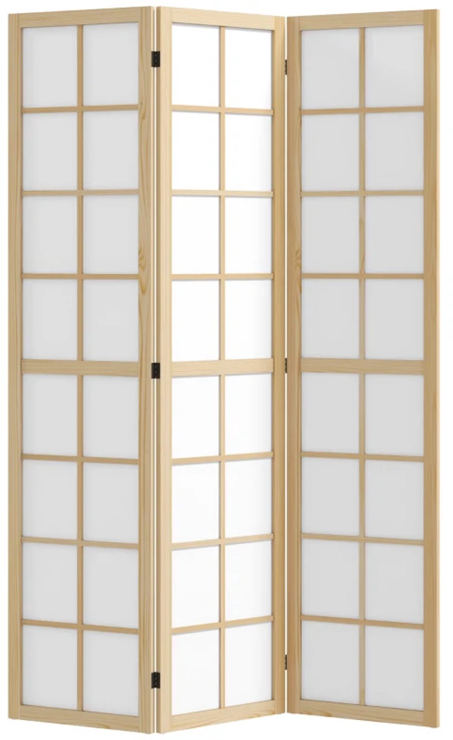 ZYLARO Opvouwbare scheidingswand - Vrijstaand privacyscherm - Voor woonkamer slaapkamer en kantoor - 120 x 170 cm natuurlijk hout