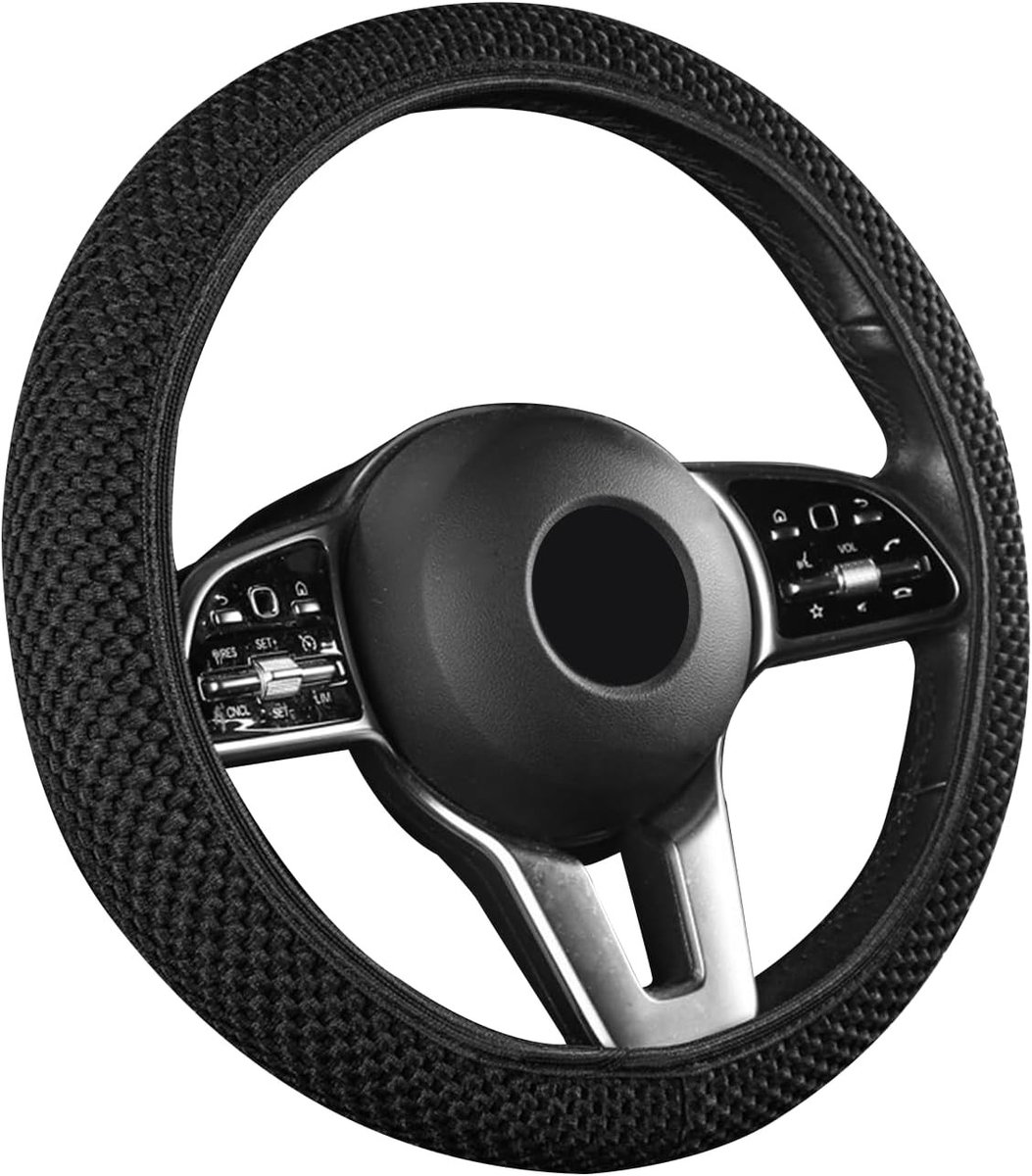 Anti-slip Stuurwielhoes voor Ronde en D-vormige Stuurwielen van 37 - 39 cm - Verbeter Grip, Comfort en Bescherming