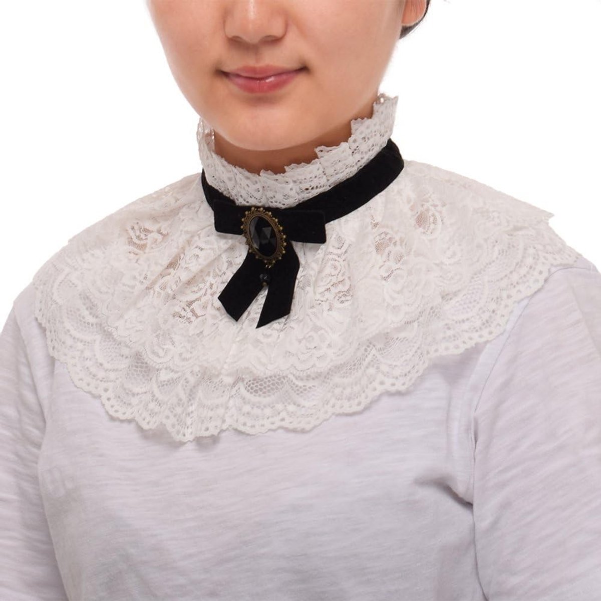 Lolita Halskraag Elizabethaanse Ruff Gothic Kanten Hals Kraag voor Kostuum en Cosplay