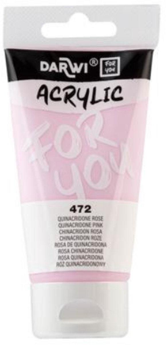 Darwi For You acrylverf 75 ml in tube quinacridone roze