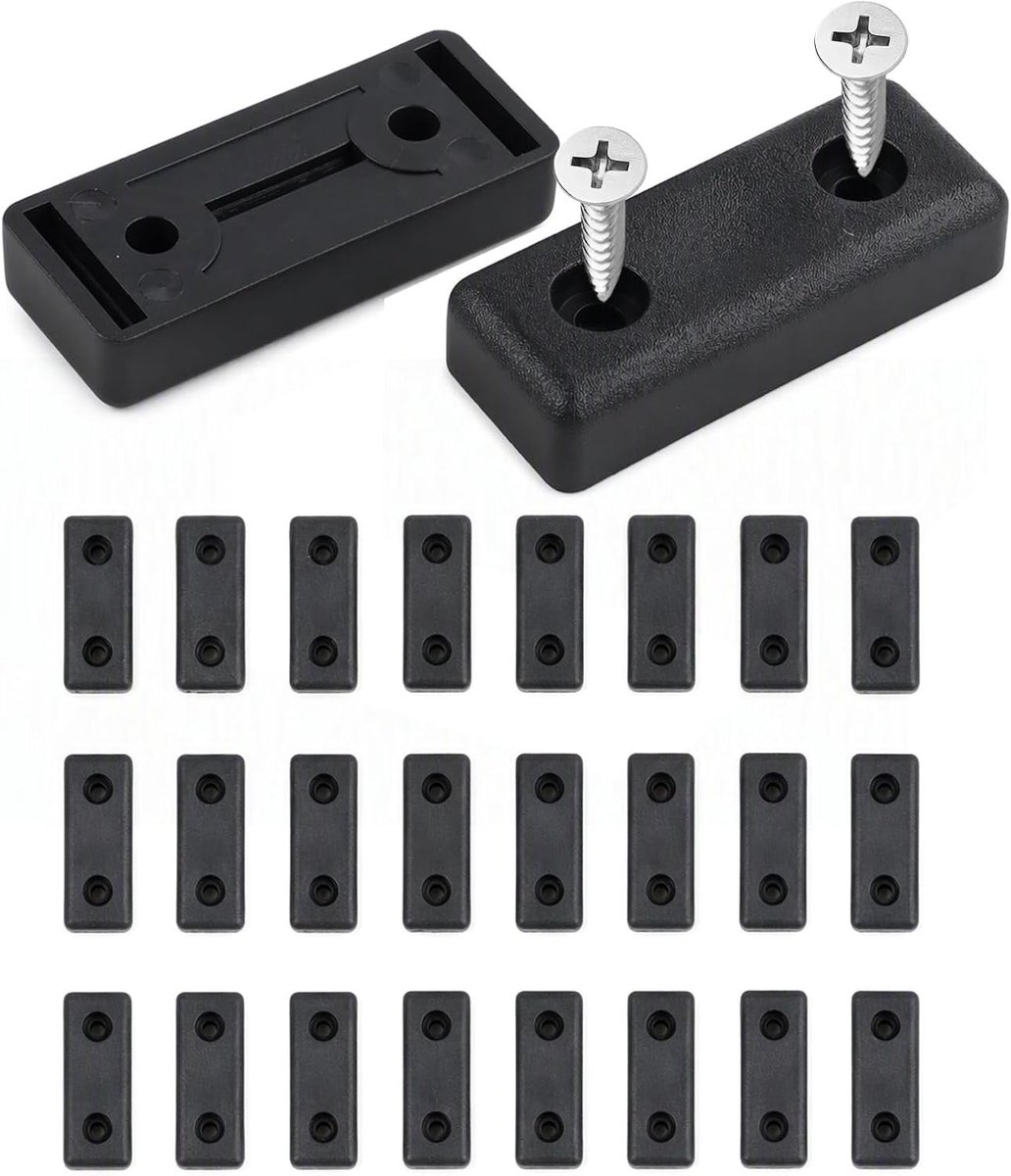 40 stuks zwarte meubelpoten van kunststof, afstandhouders voor vloeren, mini-meubelpoten voor kasten en planken, 5 x 2 x 1 cm, schroeven niet inbegrepen