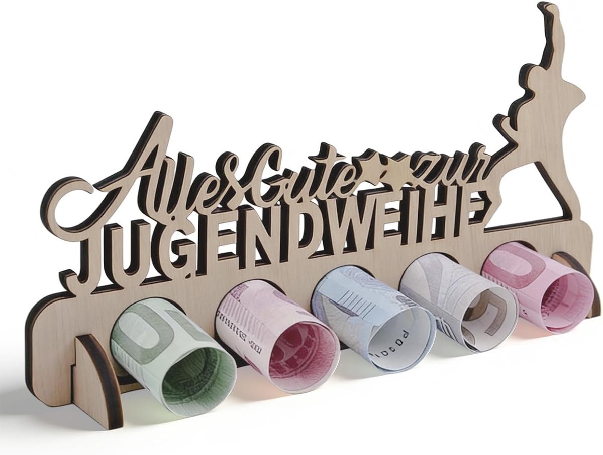 Houten Geldcadeau voor Jeugdige Wijding - Perfect voor Verjaardag, Bruiloft en Kerstfeest