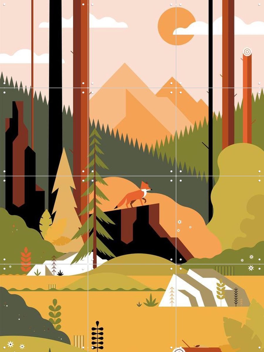 IXXI Nature Love, Studio Kars + Boom - 60 x 80 cm - Gratis ophangtool - Grote wanddecoratie en posters - Illustraties, Grafisch Ontwerp, Kleurrijk