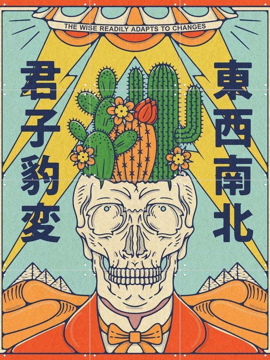 IXXI The Great Outdoors Adventure - Cactus, Ryan Ragnini - 60 x 80 cm - Gratis ophangtool - Grote wanddecoratie en posters - Pop art, Speels, Grafisch