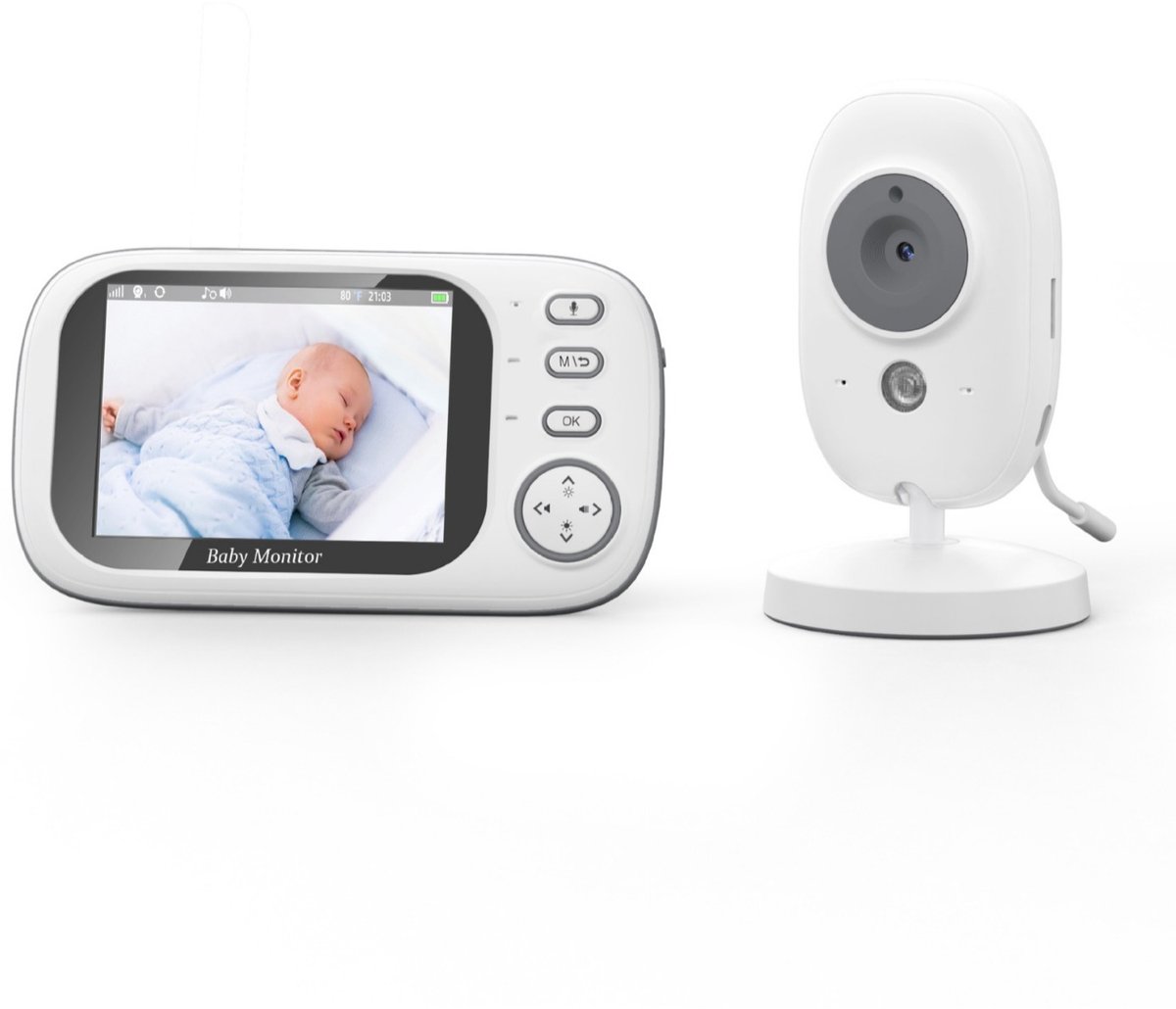 Nieuwe Draadloze Babyfoon met Camera - 3,5 Inch Display - Nachtzicht - Temperatuurbewaking - Tweeweg Audio - Baby & Nanny Beveiligingscamera