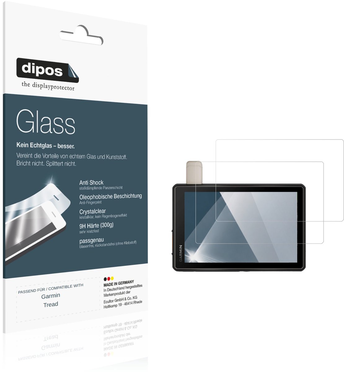 dipos – 2x Pantserfolie geschikt voor Garmin Tread | 9H Screenprotector