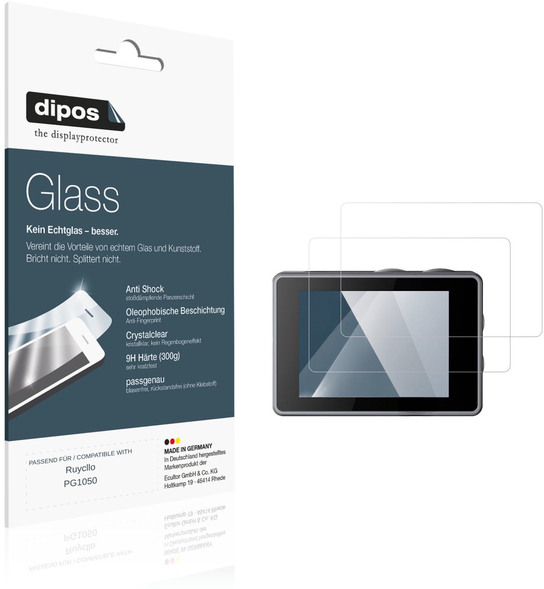 dipos – 2x Pantserfolie geschikt voor Ruycllo PG1050 | 9H Screenprotector