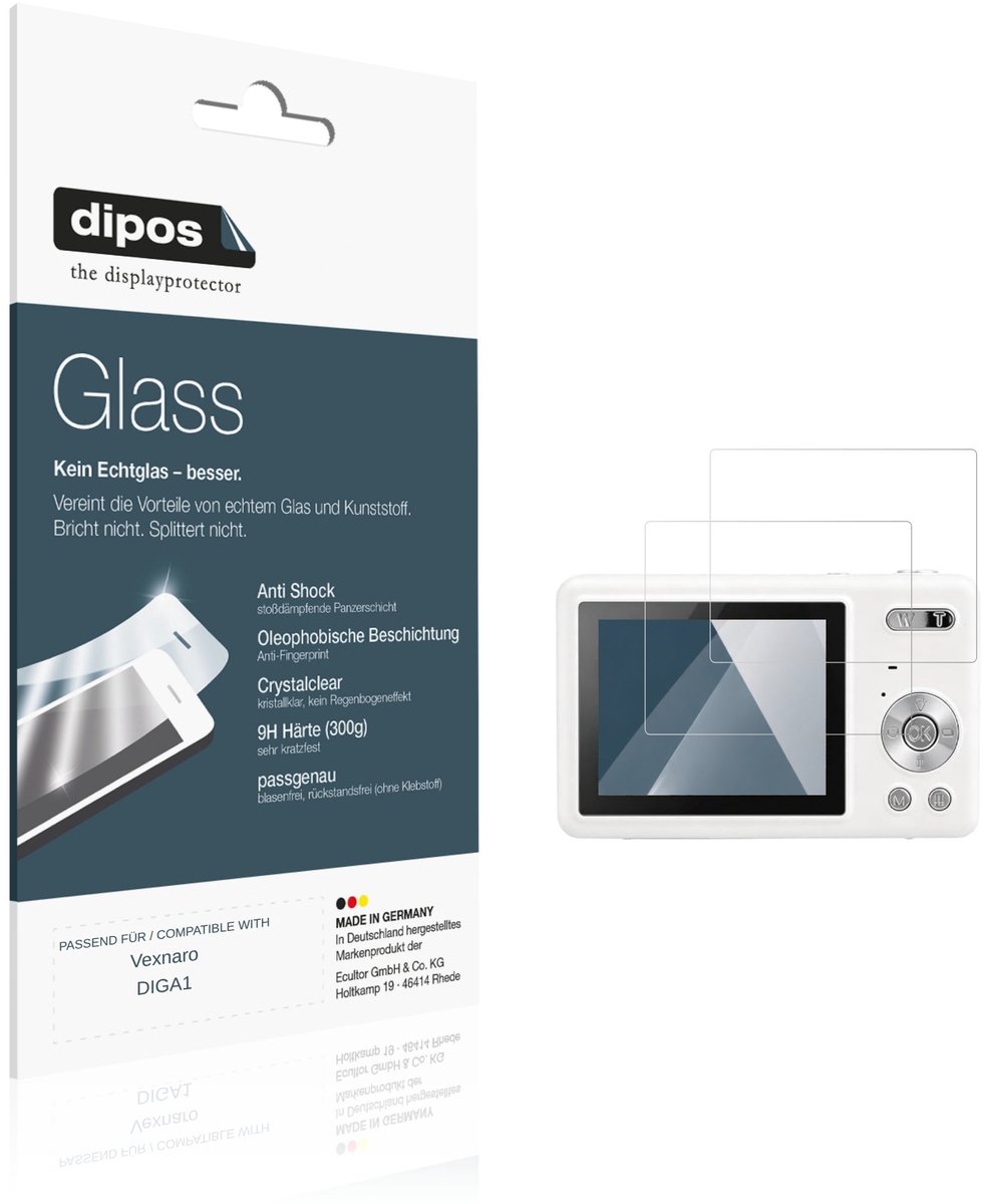 dipos – 2x Pantserfolie geschikt voor Vexnaro DIGA1 | 9H Screenprotector