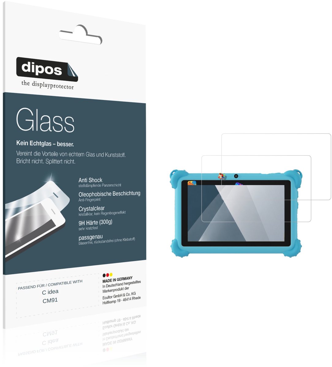 dipos – 2x Pantserfolie geschikt voor C idea CM91 | 9H Screenprotector