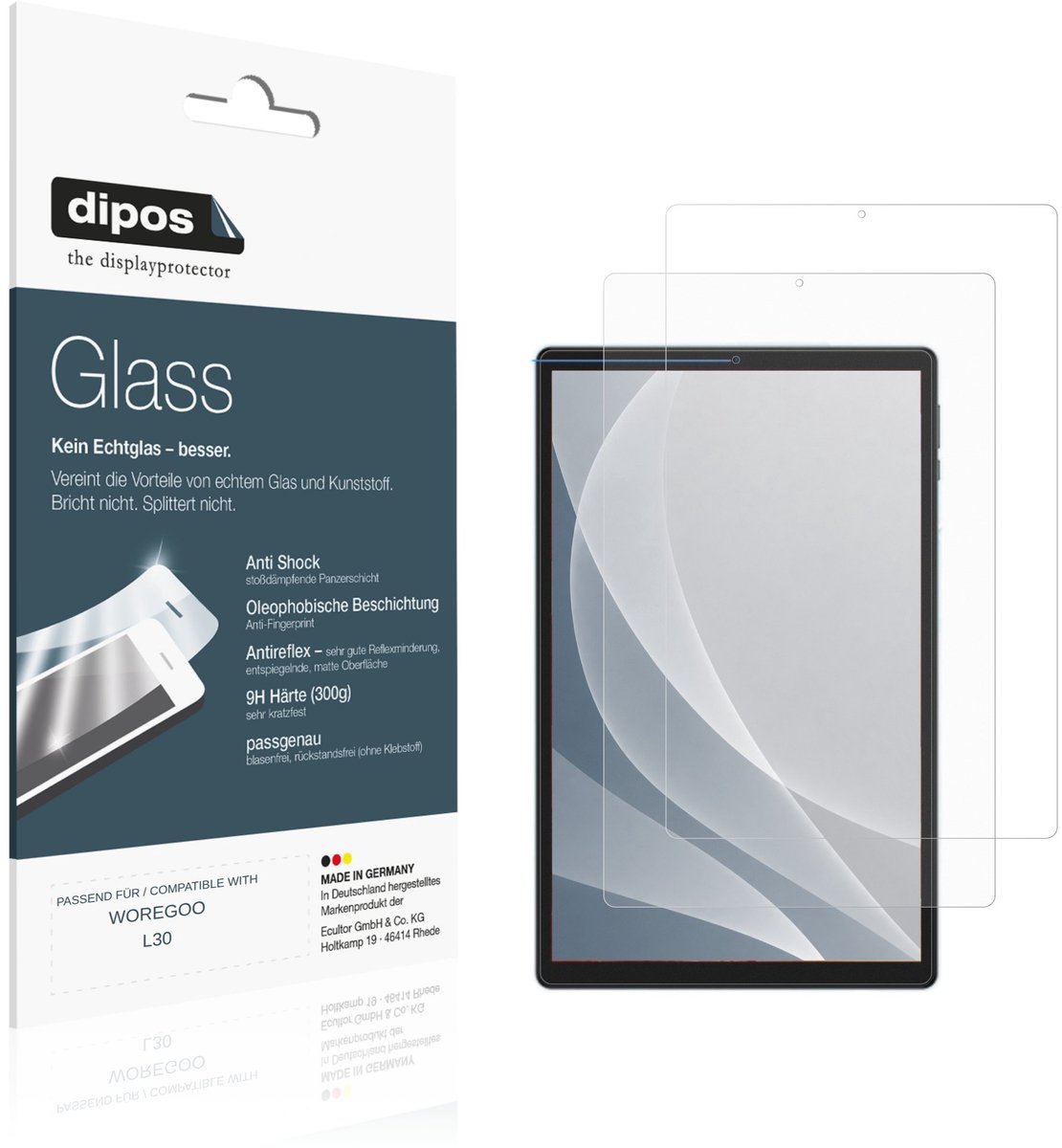 dipos – 2x Matte Pantserfolie geschikt voor WOREGOO L30 | 9H Screenprotector
