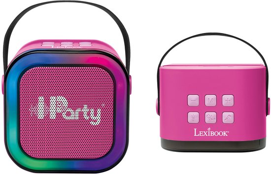 Lexibook, IParty, Draagbare Karaokespeaker 2 Draadloze Microfoons Licht, Roze, BTC020PKZ — afbeelding 3