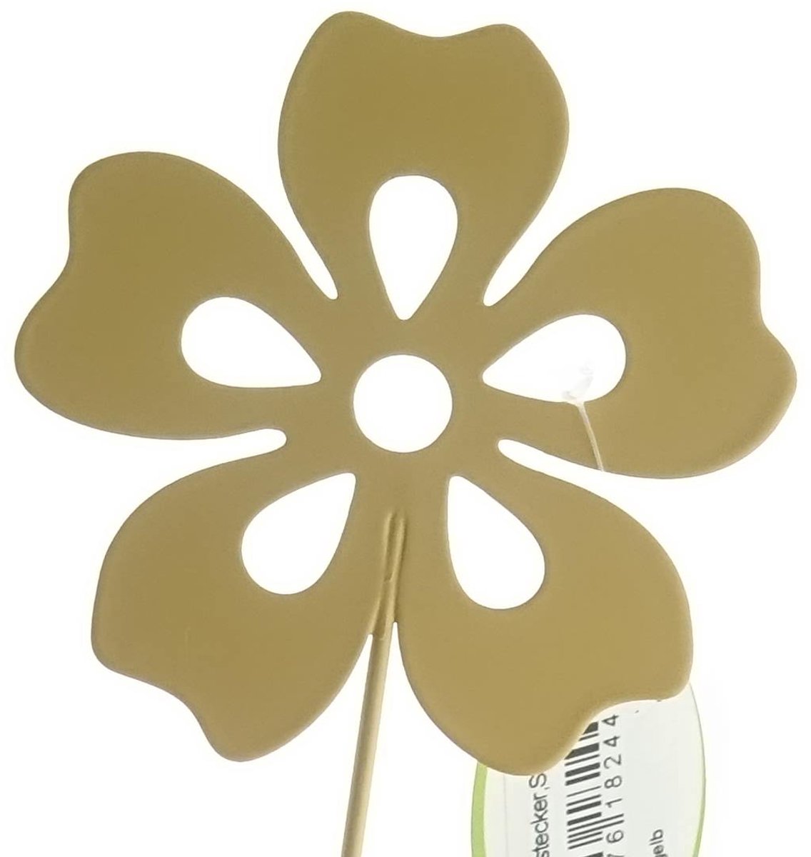 Gasper Tuinsteker Bloem Lichtgeel Druppelvorm 8 x 30,5 cm Metaal