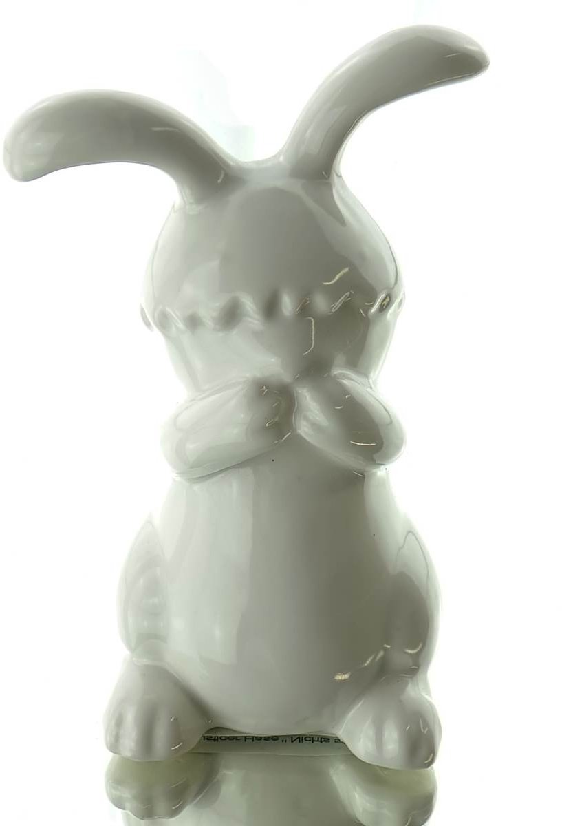 Riffelmacher haasfiguur Niets zeggen wit 12,2 cm - porselein