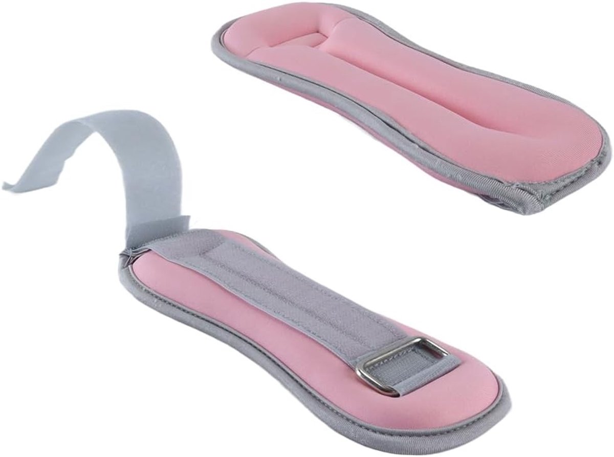 Verstelbare enkelgewichten van 0.3 kg - Perfect voor pilates, hardlopen en krachttraining - Set van 2 stuks in roze