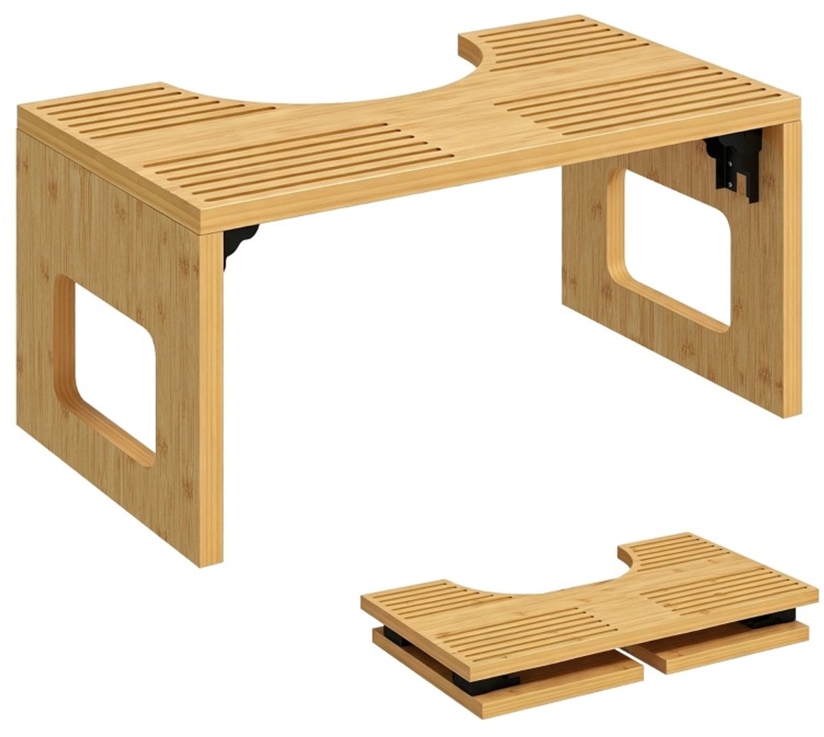 Toilettenhocker Bamboe Klapbaar Badkamer Hocker Badhocker Rutschfest Badhocker voor Volwassenen - Eik