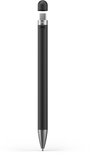 Zwarte pen met zilverkleurige punt. De dop is eraf gehaald, met zichtbare USB-C connector.