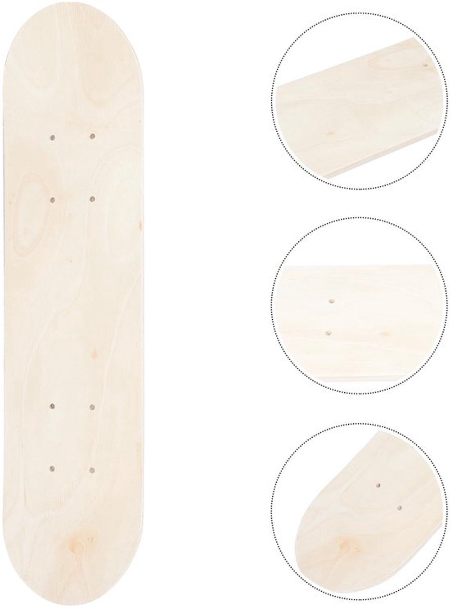 SVGCommerce Blank Skateboard Natural Wood DIY Skateboard voor Beginners As Shown