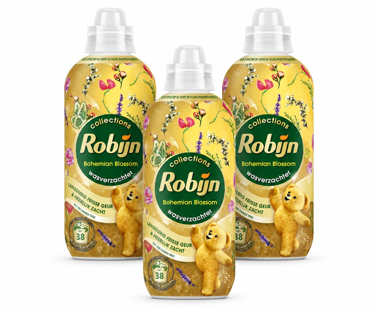 3 x Robijn – Wasverzachter – Bohemian Blossom – 765 ml - Bulkverpakking - 3 stuks