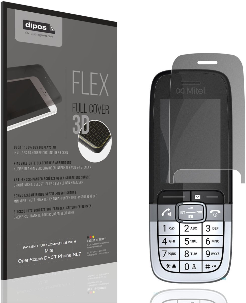 dipos FLEX – Matte Privacy Screenprotector geschikt voor Mitel OpenScape DECT Phone SL7 | Volledige Schermbescherming | Case-Friendly