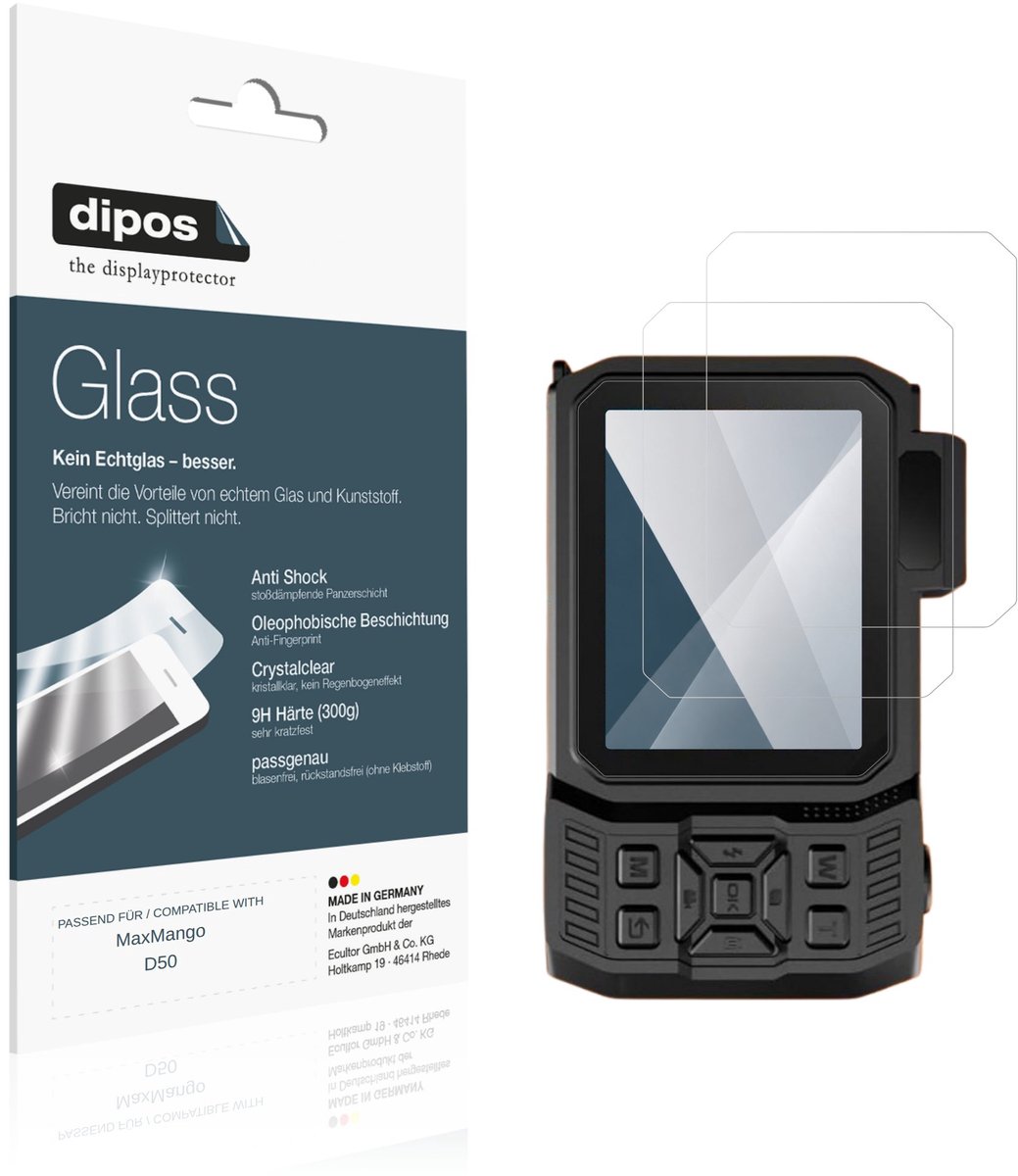 dipos – 2x Pantserfolie geschikt voor MaxMango D50 | 9H Screenprotector