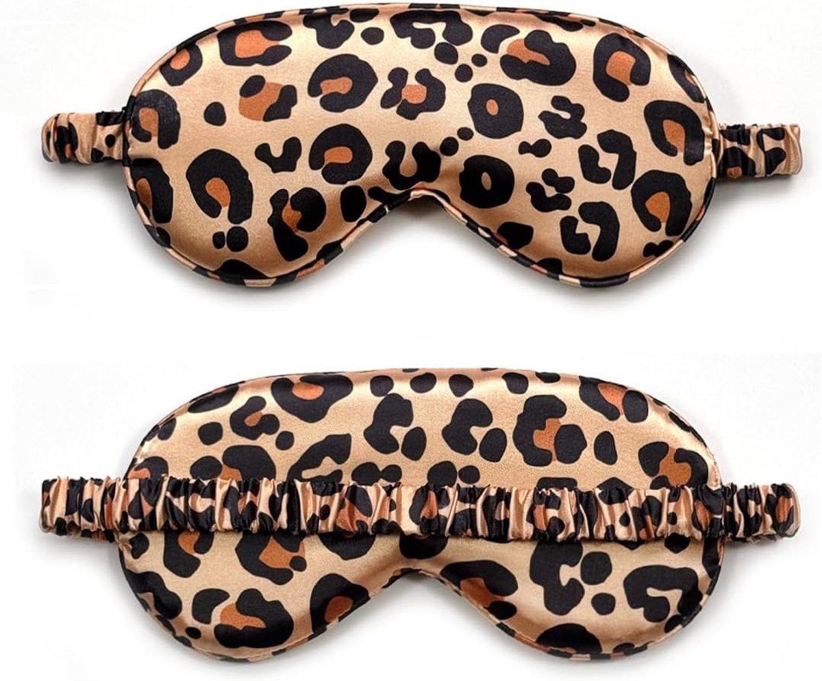 Slaapmasker met luipaardpatroon en verstelbare riem, comfortabel oogmasker voor een betere nachtrust en ontspanning