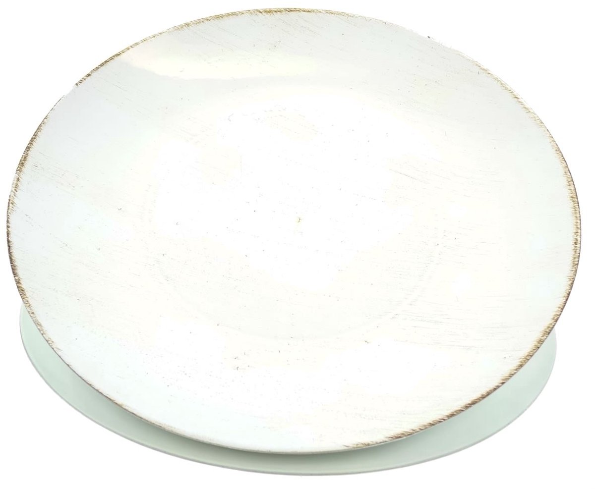 POSIWIO Decoratieve Schaal Creme met Bruin rond Ø 40 cm - Kunststof