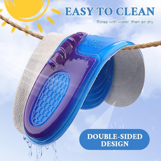 Comfortabele Gel Inlegzolen voor Hielspoor, Ondersteuning bij Plantar Fasciitis, Maat L (40-46) — afbeelding 3