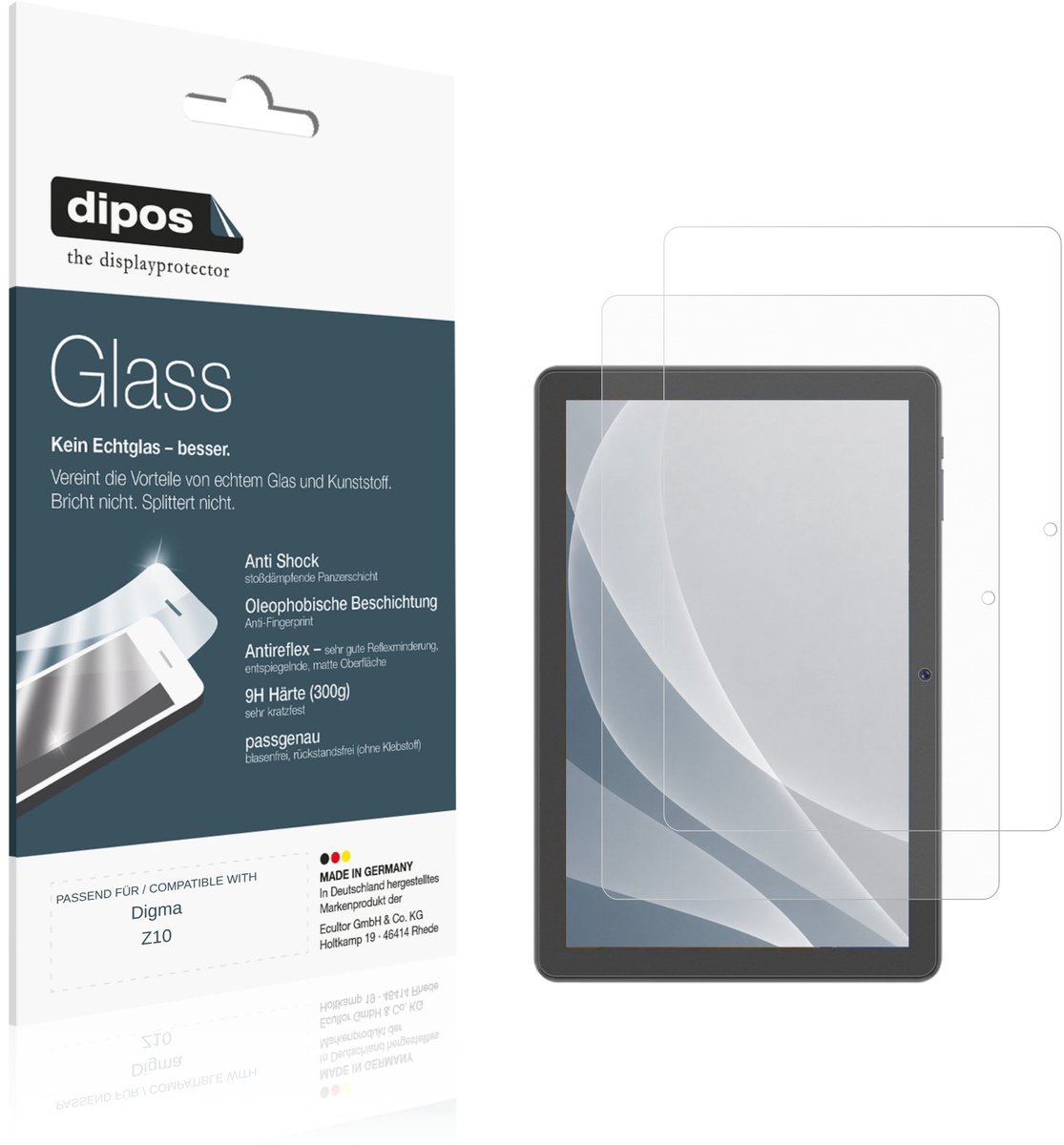 dipos – 2x Matte Pantserfolie geschikt voor Digma Z10 | 9H Screenprotector