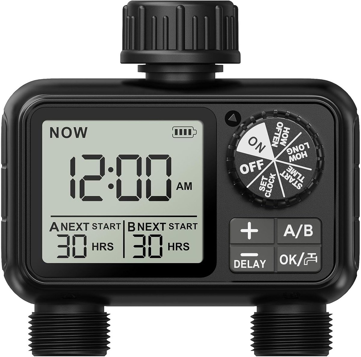 Timers voor irrigatie, slangtimer met regenvertraging/automatische en handmatige modus, sprinklertimer voor tuin IPX5 waterdicht/groot scherm LCD-scherm