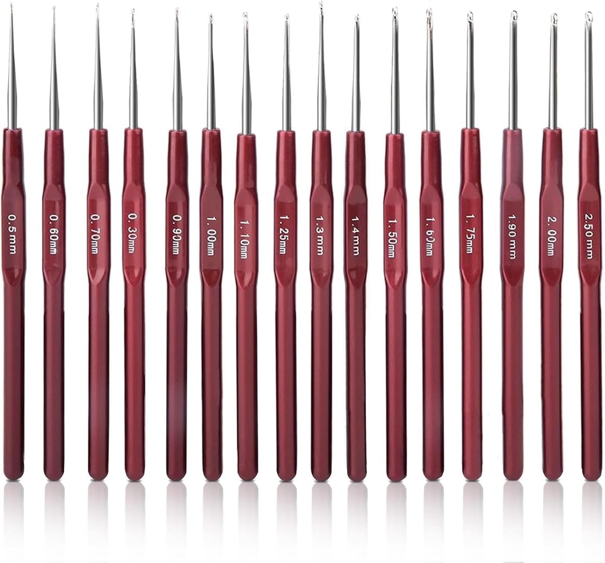 Haaknaalden set, ergonomische kant haaknaalden stalen haaknaalden voor beginners haken garen en draad