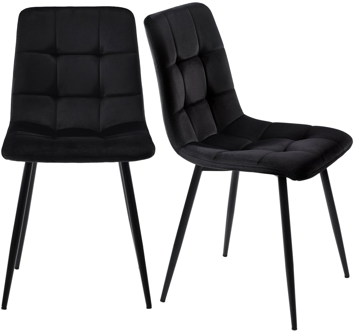 Merax Eettafel Set met 4 Eetkamerstoelen - Moderne Keukentafel 117x68 cm met Zwarte Stoelen en Zwarte Metalen Poten