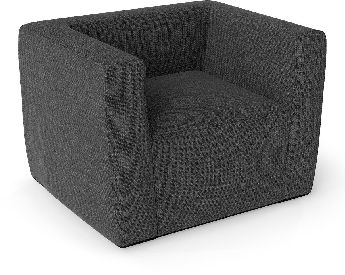COSTWAY Opblaasbare bank, draagbare luchtbank met afneembare hoes, brede armleuningen en royale zitting, eenpersoonsbank, opblaasbare bank voor binnen of buiten (grijs, 104 x 81 x 67 cm)