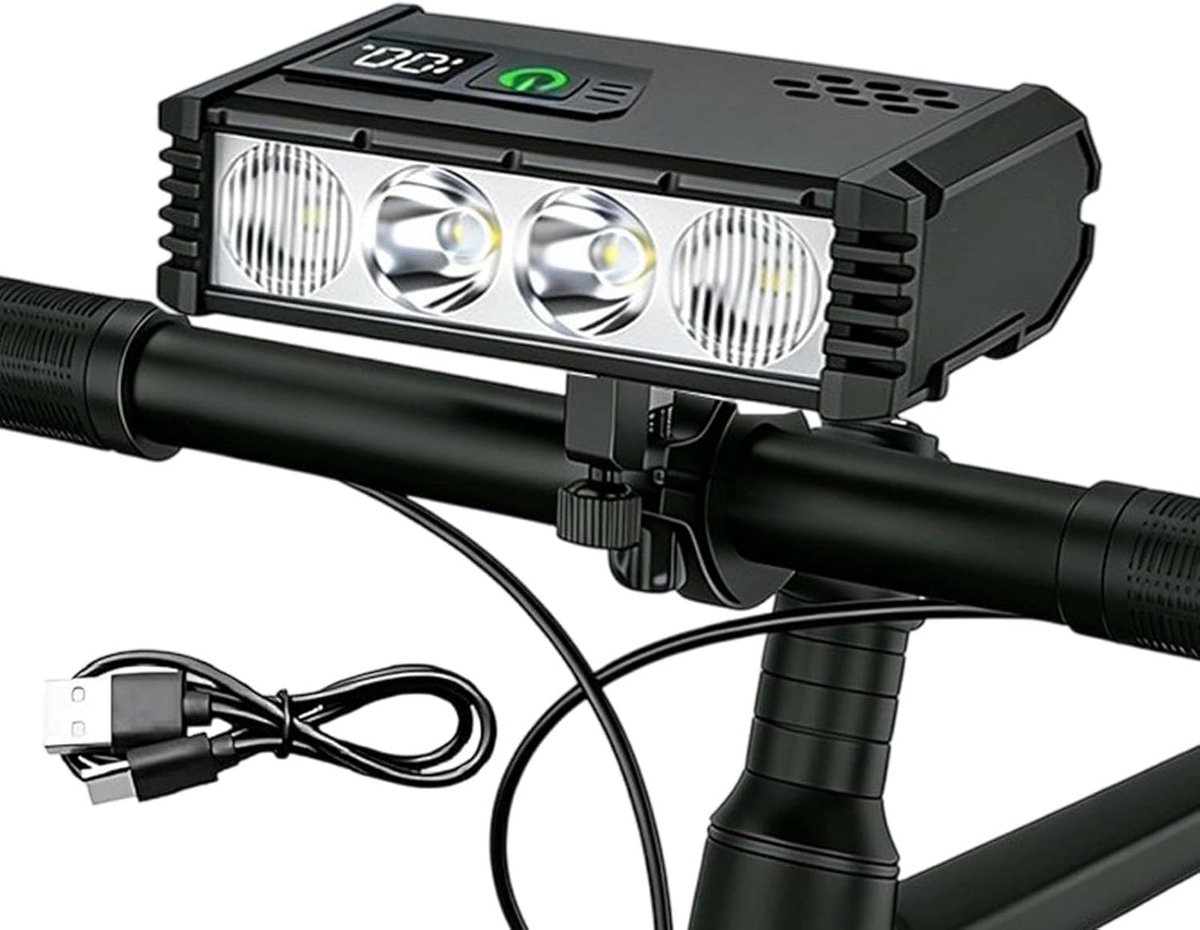 Fietslamp - Fietsverlichting - Voorlicht fiets - Fietsverlichting - Led voorlamp - Fietslicht - 800 lumen - Usb - Oplaadbaar - Compact - Waterdicht - Koplamp fiets - MTB & Racefiets Verlichting - Fietslamp USB Oplaadbaa