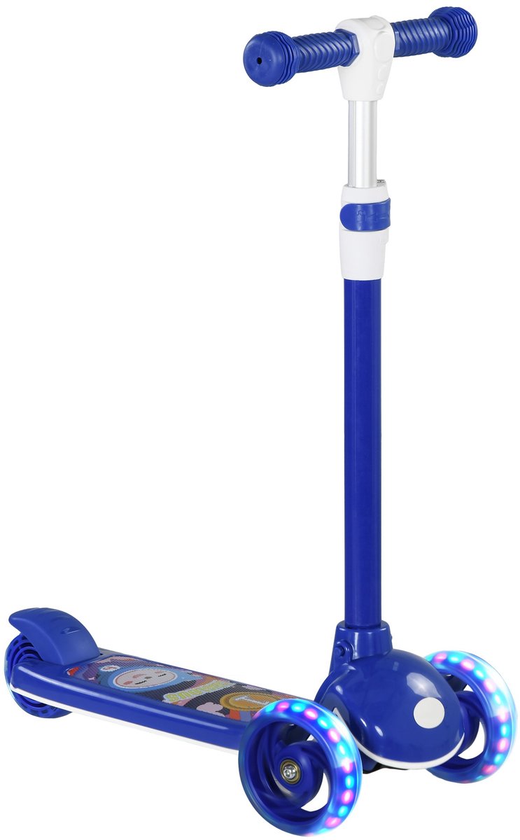 ECTEATOY® Kinderstep 3 wielen - met LED Lichtgevende Wielen - Verstelbaar Stuur - voor Peuters 3 tot 6 Jaar - Blauw