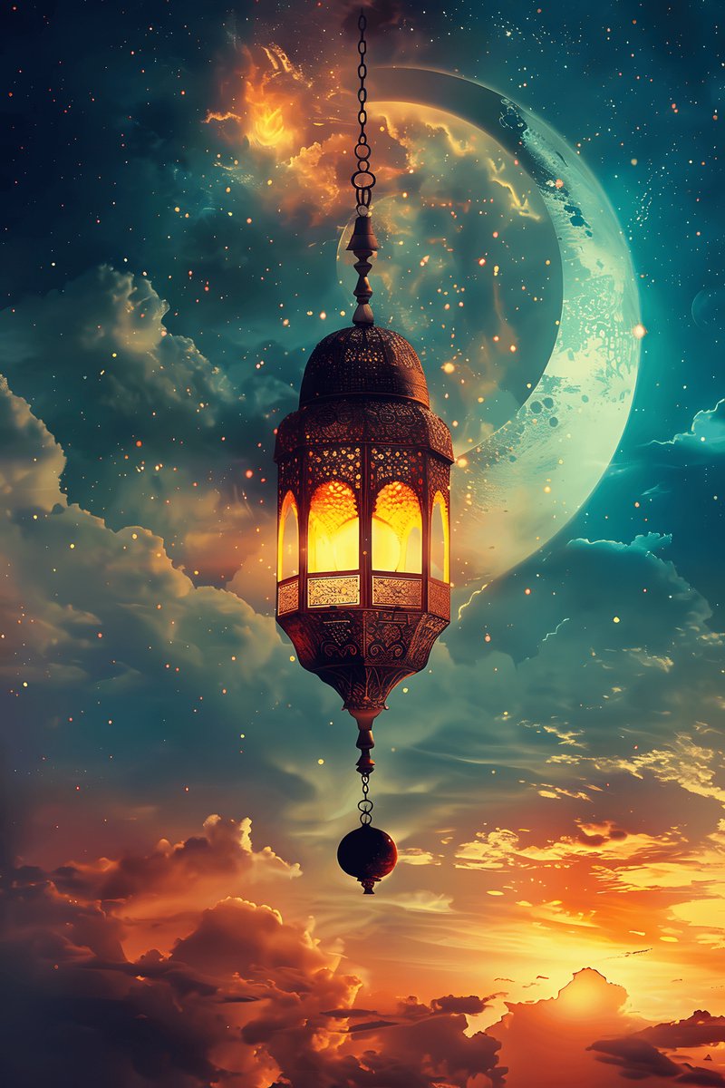 Lantaarn Magische Hemel Poster - Lantaarn - Magische Hemel - Fantasie - Sfeervolle - Hemelse - posters - formaat 30x40cm - Wanddecoratie - XS2445MT