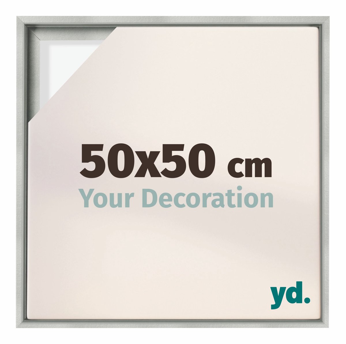 yd, Baklijst 50x50 cm Zilver Mat - Lijst voor Canvasdoek - MDF Lyon