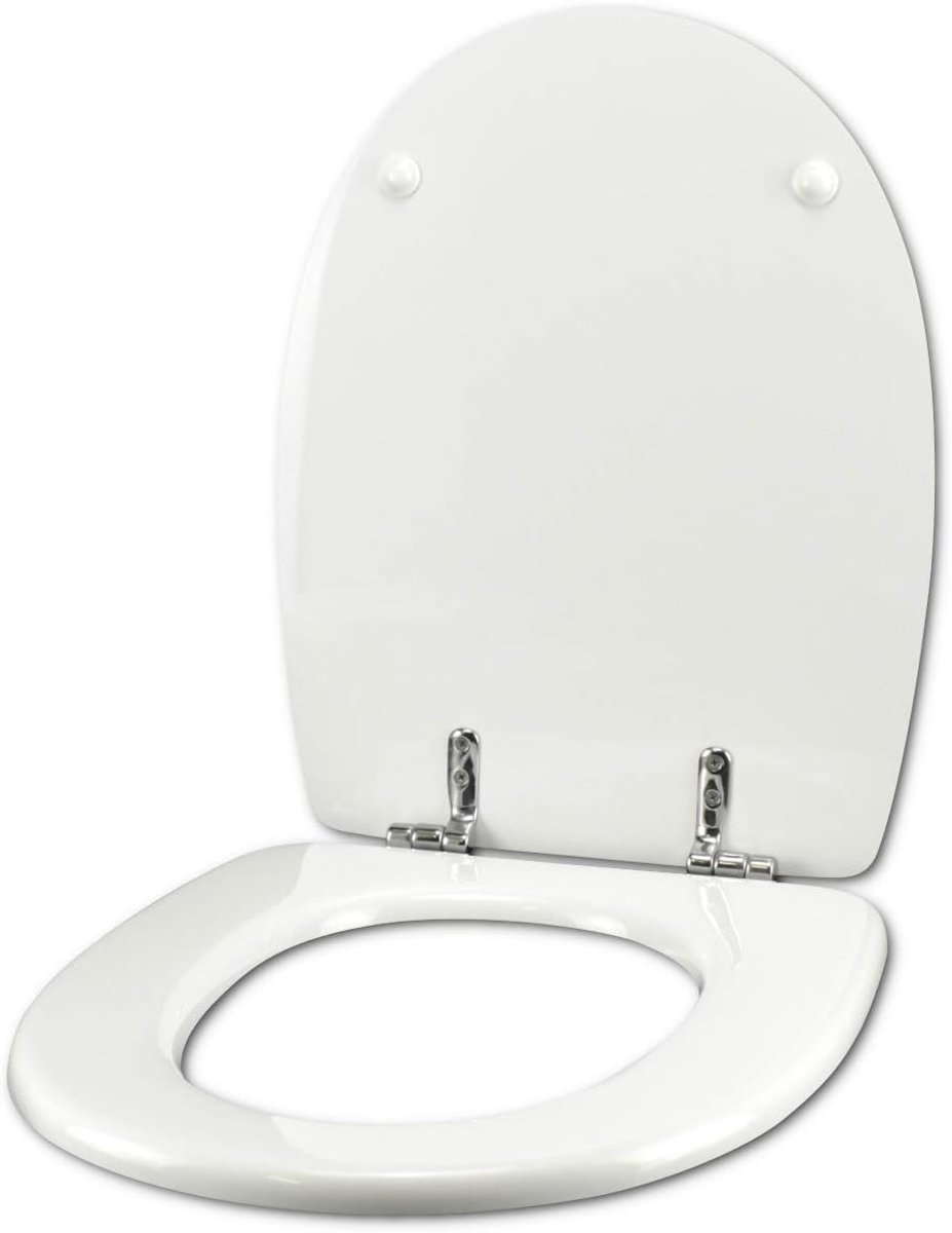 WC-bril voor Geberit Sphinx Milano, wit, verchroomd scharnier, normaal of langzaam, Soft Close