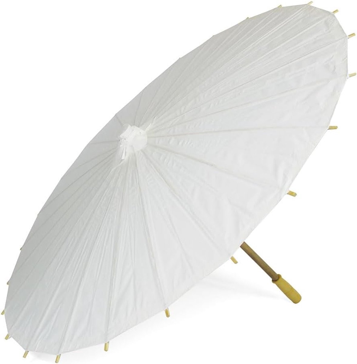 Witte papieren en bamboe parasols voor bruiloften, feesten en evenementen, 10 stuks