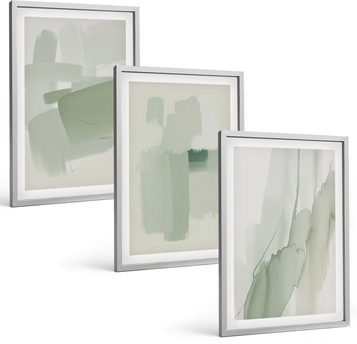 Coloray 3-Delige Schilderij Set - Abstracte Patronen In Aquarelstijl - 40 x 60 cm - Muurdecoratie - Wanddecoratie - Hal