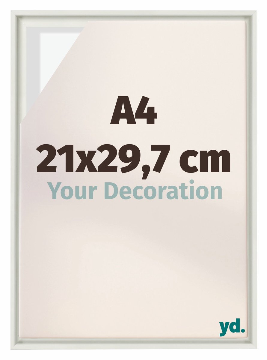 yd, Baklijst 21x29,7 cm Wit Mat - Lijst voor Canvasdoek - MDF Lyon